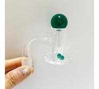 Tubo de cuarzo de 14 mm quemador de aceite de cristal de cuarzo grueso de cuarzo grueso tubo de vidrio de cuarzo Banger verde