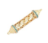 Tubo de cuentas espaciadoras huecas, base de latón metálico, oro de 18 quilates, accesorios para anudar cuentas.