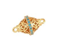 Tubo de cuentas espaciadoras huecas, base de latón metálico, oro de 18 quilates, accesorios para anudar cuentas.