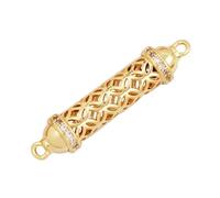 Tubo de cuentas espaciadoras huecas, base de latón metálico, oro de 18 quilates, accesorios para anudar cuentas.