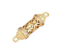 Tubo de cuentas espaciadoras huecas, base de latón metálico, oro de 18 quilates, accesorios para anudar cuentas.