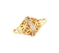 Tubo de cuentas espaciadoras huecas, base de latón metálico, oro de 18 quilates, accesorios para anudar cuentas.