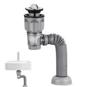 Tubo de desagüe | Desagüe fregadero cocina | Tubo Scarrico Lavabo Baño | Flexible Telescópico Ajustable Antiolor Extensible Para Cocina Baño Accesorio Sifón Universal