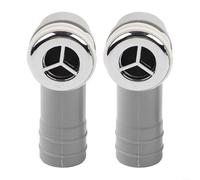 Tubo de desbordamiento, paquete de 2 unidades de 29 x 29 mm, cabezal de desbordamiento para fregadero para una gestión eficiente del agua, construcción ABS, uso en el baño