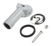 Tubo de desbordamiento para fregadero, tubo ajustable para lavabos de cocina y baño, pieza de repuesto de polipropileno blanco con interfaz rectangular, 75 x 40 mm (D)