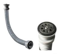 Tubo de desbordamiento para lavabo de 460 mm con junta circular hacia arriba y rosca G1 1/2 para una configuración segura de drenaje