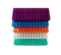 Tubo de doble panel 60 posiciones polipropileno para tubos de microcentrifugación de 0,2 ml a 2 ml, paquete de 5 (azul, naranja, blanco, morado, verde)