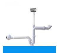 Tubo de drenaje de fregadero de cocina de conexión trasera de 1.5 pulgadas, manguera de drenaje de un solo tazón para fregadero de acero inoxidable, material de PP/PVC, fácil instalación