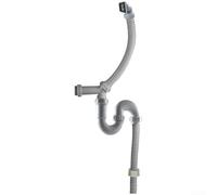 Tubo de drenaje de fregadero de cocina PP con curva en U, drenaje trasero de un solo tazón de 45 mm, trampa en S antiolor y juntas a prueba de fugas, kit de fontanería gris de alta temperatura