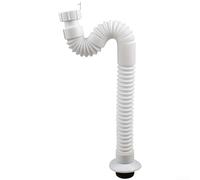 Tubo de drenaje de PVC para fregadero de 39 mm, extensión flexible de 320-800 mm para lavabo de baño, tubo de residuos de PP ajustable con flujo suave, color blanco
