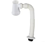Tubo de drenaje flexible de 32 mm para fregadero, manguera de residuos extensible con bloqueador, trampa de agua para fontanería doméstica, color blanco, tamaño ajustable, 320-800 mm, construcción de