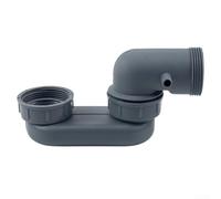 Tubo de drenaje flexible de polipropileno G1-1/2 PP con trampa antiolor, diseño curvado a prueba de fugas, drenaje rápido, fácil instalación, se adapta a salida de 45 mm, gris (B)