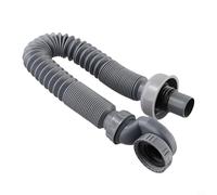 Tubo de drenaje flexible para bañera, 1 trampa de perfil bajo para ducha, bañera plana de ABS gris, trampa de residuos de baño