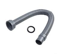 Tubo de drenaje flexible retráctil para fregadero, tubo de agua de PVC con salida de junta de 45/55 mm para baño, cocina, lavandería, gris, opciones de longitud 0,5 m, 0,8 m, 1 m