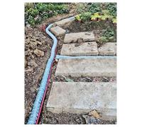 Tubo de drenaje francés corrugado expandible, tubo de infiltración perforado suave de 20 m para drenaje de césped y jardín (200 mm de diámetro), solución eficiente de gestión del agua
