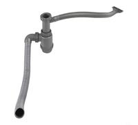 Tubo de drenaje para fregadero de cocina con desbordamiento, trampa de fontanería flexible antiolor para fregaderos de un solo cuenco, conjunto de tubos de residuos de goma a prueba de fugas y acero