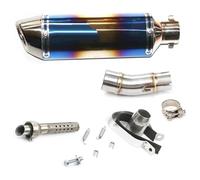 Tubo De Enlace Medio Escape para Ninja 400 EX400 Z400 2017-2021 Silenciadores De Extremo De Escape De Motocicleta Tubo De Escape Tubo Conexión De Sistema Completo(Azul)