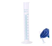 Tubo de ensayo de hidrómetro de cilindro graduado de plástico con cilindro de medición portátil de escala transparente para suministros de laboratorio de ciencias del hogar/escuela
