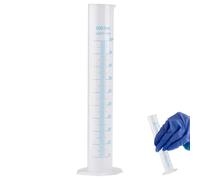 Tubo de ensayo de hidrómetro de plástico graduado de 500 ml con cilindro de medición portátil de escala clara para suministros de laboratorio de ciencias del hogar/escuela
