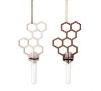 Tubo de ensayo de panal de abeja, jarrón montado en la pared, diseño de soporte de madera, soporte de tubo de ensayo, exhibición minimalista de plantas