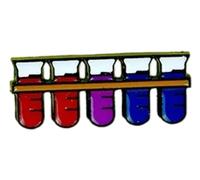 Tubo de ensayo de pin de esmalte para mujer, molécula de ADN, broche de aleación, Klein, Metal no precioso