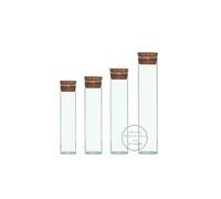 Tubo de ensayo de vidrio transparente, diámetro de 20/25/30mm de longitud, 100/120/150/200mm, tubo de ensayo de fondo plano con corcho, 5 uds. (Size : 30x150mm)