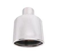 Tubo De Escape 1 Pieza De Interfaz Extremo Escape Coche Salida Laminada Inclinada 57 Mm Accesorios Tubo Silenciador Automático Escape De Coche(Plata)