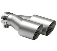Tubo De Escape 1 Uds. Punta De Silenciador De Coche De Acero Inoxidable Doble Punta De Escape 60MM 63mm Para VW Para GTI Para MK7 Para Golf 7 Silenciador Escape(Left in63-out101mm)