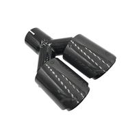 Tubo De Escape Coche 1 Uds. Terminales De Escape Fibra Carbono Negro Brillante Silenciador Coche Tubos Dobles Y For Accesorios Doble Punta(ID 54MM-OD 76MM)