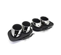 Tubo De Escape Coche Para 911 992 2019-2024 Para Carrera 4 | Mejora El Estilo 4S De La Punta Silenciador Trasero Del Coche Acero Inoxidable Estilo Cuádruple(Plata)