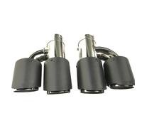 Tubo De Escape Coche Silenciador de tubo escape Universal for automóvil, accesorios for coche, punta, acero inoxidable, fibra carbono mate, modelo H, 2 uds(54 IN 101 OUT)