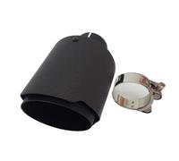 Tubo De Escape Coche Sistema de escape fibra carbono mate for coche, silenciador con punta tubo recta, silenciadores universales negros acero inoxidable, decoraciones(63MM IN 76MM OUT)
