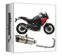 tubo de escape completo homologado catalizado alto arrow thunder de titanio con fondo de carby compatible con yamaha tracer 7 2021 2022 2023 mototopgun 71817pk + 71605kz