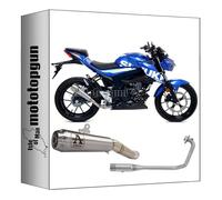 tubo de escape completo homologado open arrow pro-race de nichrom con fondo de acero compatible con suzuki gsx-r 125 2017 2018 2019 2020 mototopgun 71871pri + 71681mi