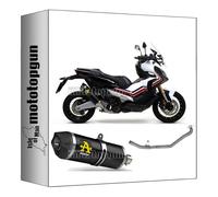 tubo de escape completo homologado open arrow race-tech de aluminio negro con fondo de carby compatible con honda xadv x-adv 750 2017 2018 2019 2020 2021 2022 2023 mototopgun 71864akn + 71671mi