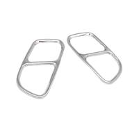 Tubo de Escape Cubierta De Tubo Escape Embellecedor Marco Garganta Trasera Inoxidable Para X5 F15 X6 F16 2014 2015 2016 2017 2018 2019 Tubo de escape del coche(Plata)