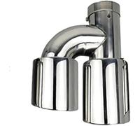 Tubo de escape de coche Punta de Para escape Accesorios para automóviles Extremos del tubo Para Cubierta la punta Para Tubo Para borde recto doble salida acero inoxidable(Left in63-out89)
