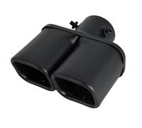 Tubo de Escape de Coche Tubo de escape cuadrado simple y doble de 2,5 pulgadas, de acero inoxidable, para autopartes Puntas de Escape(Black straight)