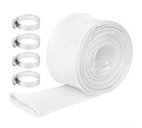 Tubo de escape de fibra de vidrio de 10 pies | Manguera de aislamiento de 30 mm ID | para calentador auxiliar | Manga flexible de protección térmica con clips | Blanco