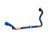 Tubo de escape de motocross Para Escape de motocicleta acero inoxidable para tubo para YAMAHA FZ250, sección trasera recta gran cilindrada(Burning blue front section)