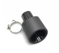 Tubo de escape del automóvil 1 para Uds. Puntas de para escape ovaladas inclinadas para coche, para escapes fibra carbono, tubos ovalados, silenciador negro inoxidable(76-150 Matt)