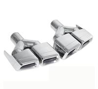 Tubo de Escape del Coche 2 Piezas Punta De Escape Cuádruple Para Mercedes Para Benz Para W212 E63 W204 Silenciador Boquilla(Y silver)