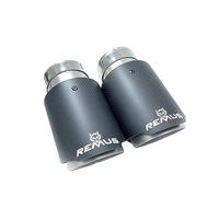 tubo de escape del coche Tubo de para escape coche, punta silenciador brida recta acero inoxidable con chorro para arena fibra carbono para mate(60-76mm)