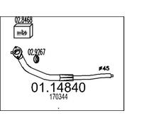Tubo de escape delante para silenciador intermedio 01.14840 MTS para PEUGEOT
