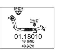 Tubo de escape delante para silenciador intermedio 01.18010 MTS para FIAT PUNTO