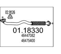 Tubo de escape delante para silenciador intermedio 01.18330 MTS para FIAT BRAVA
