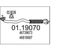 Tubo de escape delante para silenciador intermedio 01.19070 MTS para ALFA ROMEO