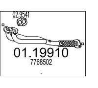 Tubo de escape delante para silenciador intermedio 01.19910 MTS para FIAT