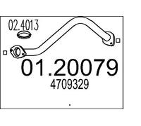 Tubo de escape delante para silenciador intermedio 01.20079 MTS para OPEL SUZUKI
