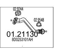 Tubo de escape delante para silenciador intermedio 01.21130 MTS para AUDI VW